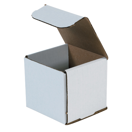 4x4x4 white corrugated mailers