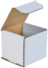 4x4x4 white corrugated mailers