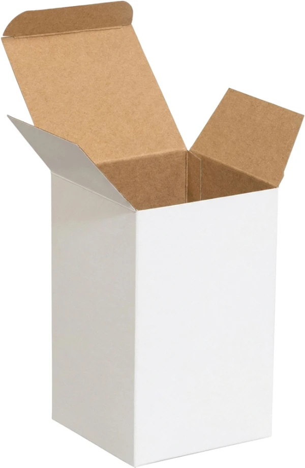 4 x 4 x 6 White Reverse Tuck Folding Cartons White Reverse Tuck Folding Mailers - 4 x 4 x 6