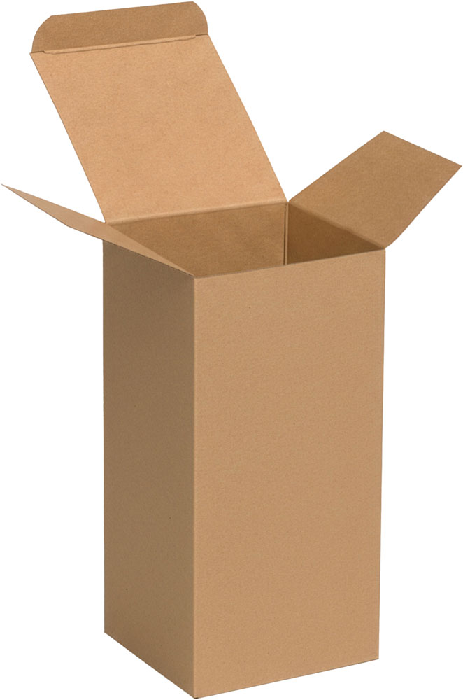 4 x 4 x 8 Kraft Reverse Tuck Folding Cartons