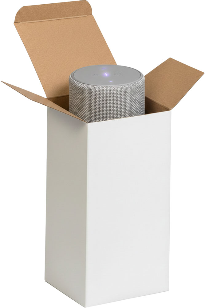 Blue Tooth Speaker in a White Reverse Tuck Folding Carton - 4 x 4 x 8