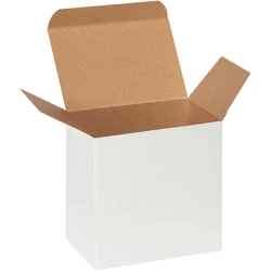 6" x 4" x 6" White Reverse Tuck Folding Cartons