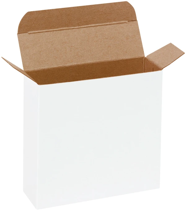 4 1/4 x 1 1/4 x 4 1/4 White Reverse Tuck Folding Cartons White Reverse Tuck Folding Carton - 4 1/4 x 1 1/4 x 4 1/4