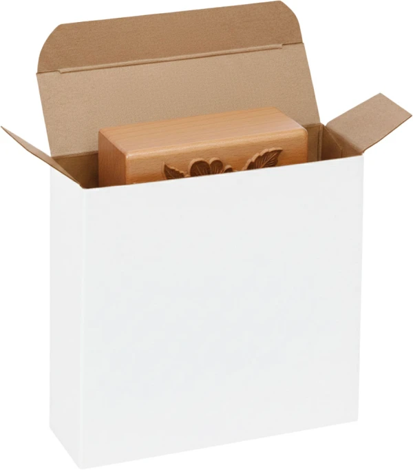 Crafting Stamp in a White Reverse Tuck Folding Carton - 4 1/4 x 1 1/4 x 4 1/4