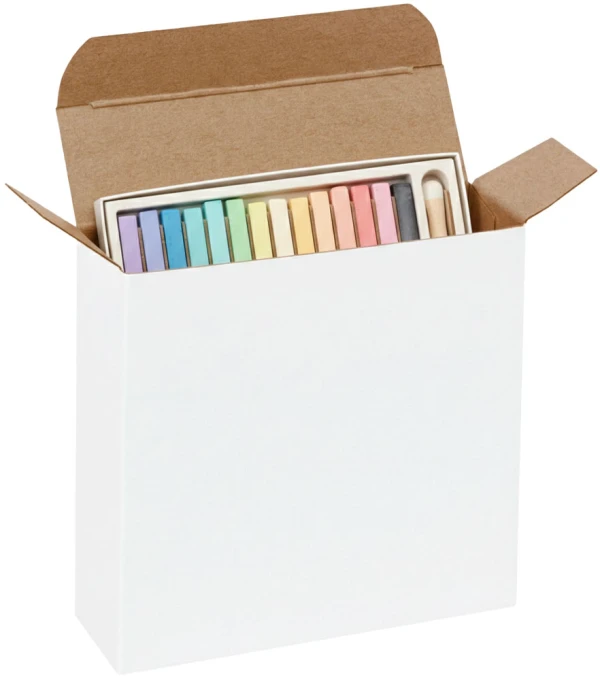 Pastel Set Kit White Reverse Tuck Folding Carton - 4 1/4 x 1 1/4 x 4 1/4