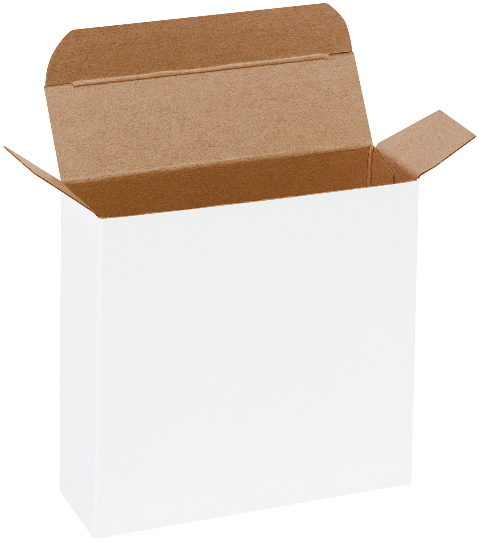 White Reverse Tuck Folding Carton - 4 1/4 x 1 1/4 x 4 1/4