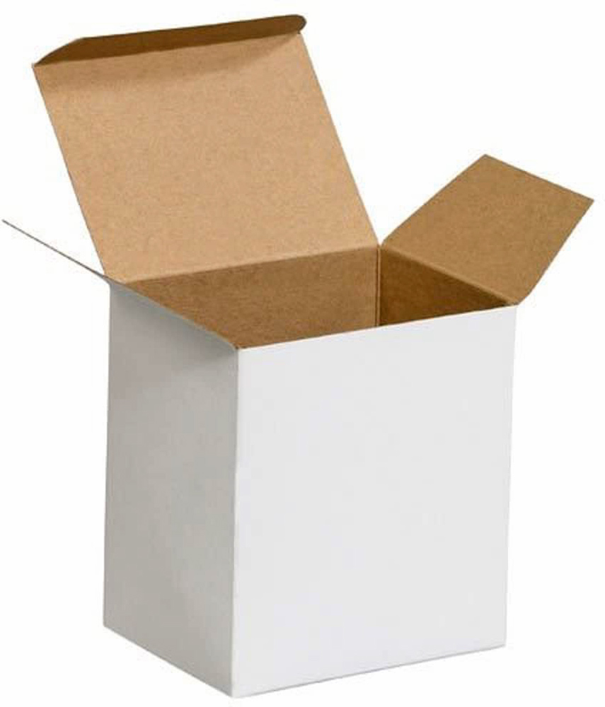 1 1/4 x 4 1/4 x 4 1/4 White Reverse Tuck Mailers