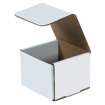 4.375x4.375x3.5 white corrugated mailers