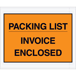 4.5x5.5 Full Face Packing List Envelope Invoice Enclosed