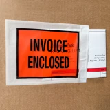 Close up of 4.5 x 6 Invoice Enclosed Packing List Full Face Side Loading on Box