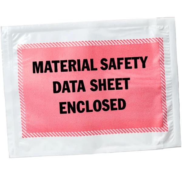 4.5 x 6 Packing List Material Safety Data Sheet Enclosed Front Close up of 4.5 x 6 Packing List Material Safety Data Sheet Enclosed Print on Front