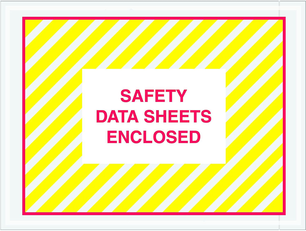 Red & Yellow 4.5 x 6 Safety Data Sheets Enclosed SDS Envelopes