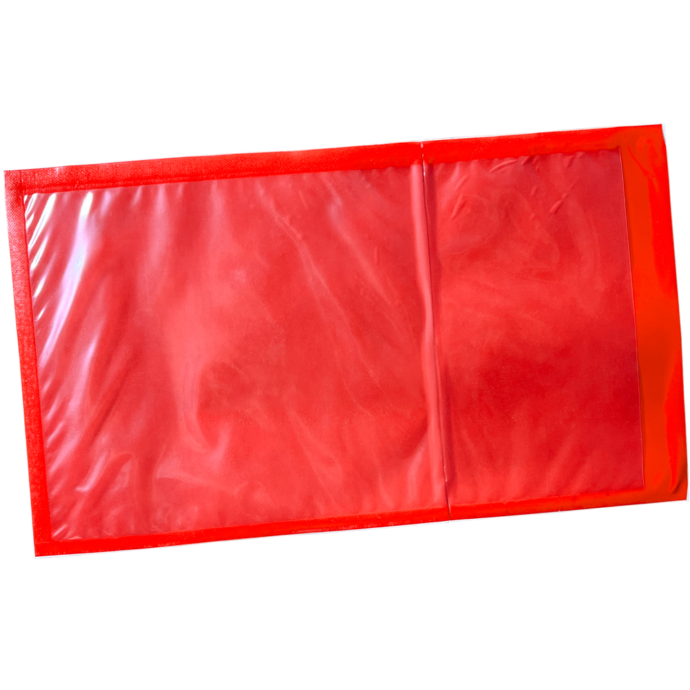 Physical 4.5 x 8 Packing List - Red IBM Tab Card Recessed Face Split Back