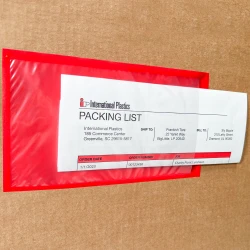 4.5" x 8" Packing List - Red IBM Tab Card Recessed Face Split Back