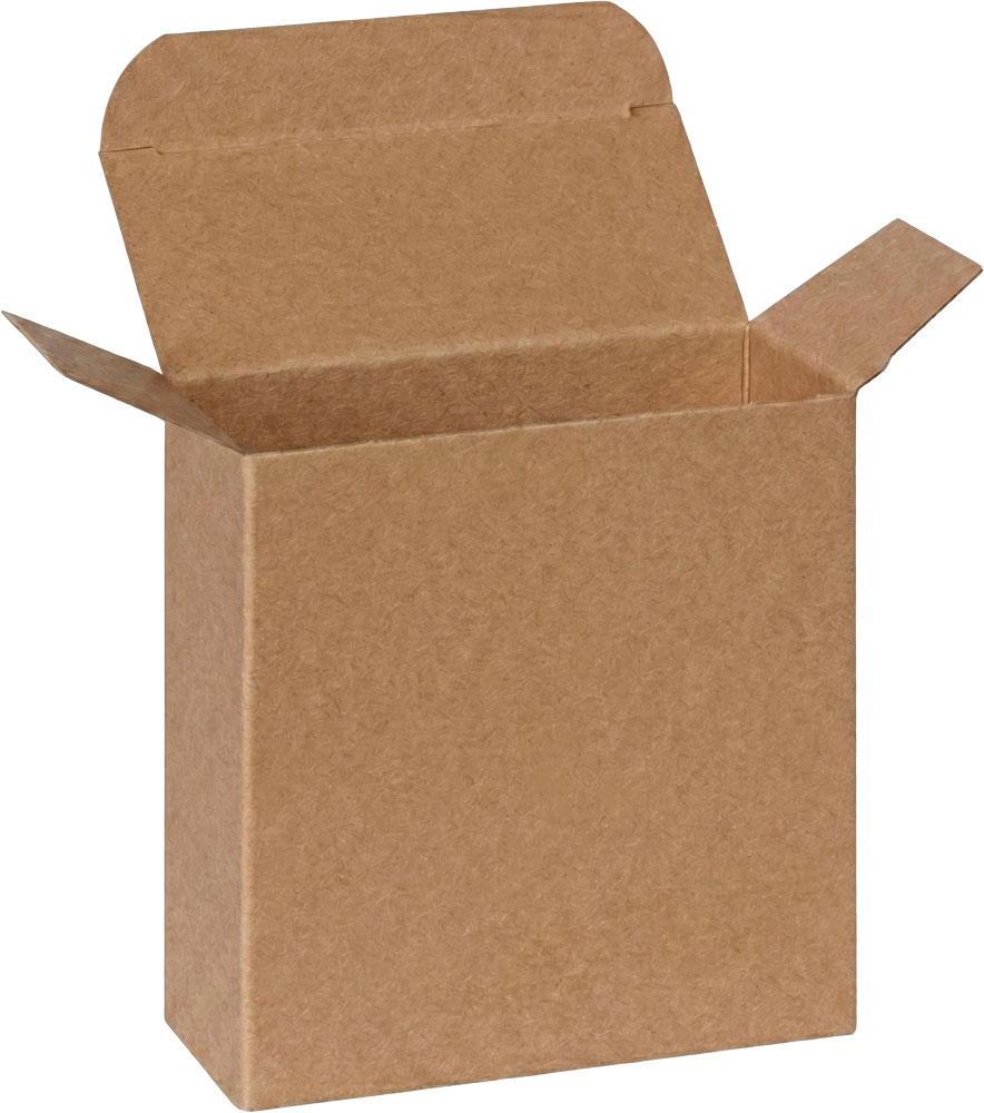 4 1/2 x 1 7/8 x 4 1/2 Kraft Reverse Tuck Folding Cartons