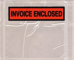4.5" x 5.5" "INVOICE ENCLOSED" Packing List Side Loading Panel