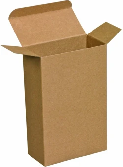 4 5/8" x 2 3/8" x 7 5/16" Kraft Reverse Tuck Folding Cartons