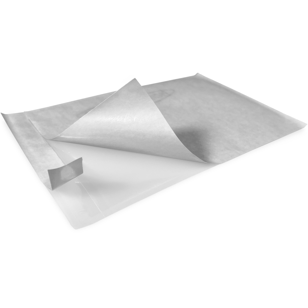 Close up of 5 1/4 x 8 Panel Packing List Enclosed Clear Side Loading Adhesive Backing