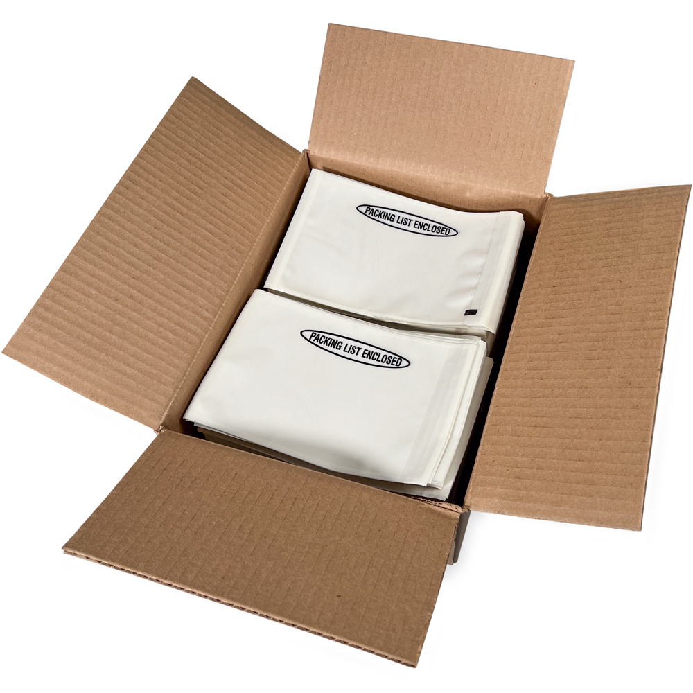 Case of 5 1/4 x 8 Panel Packing List Enclosed Clear Side Loading
