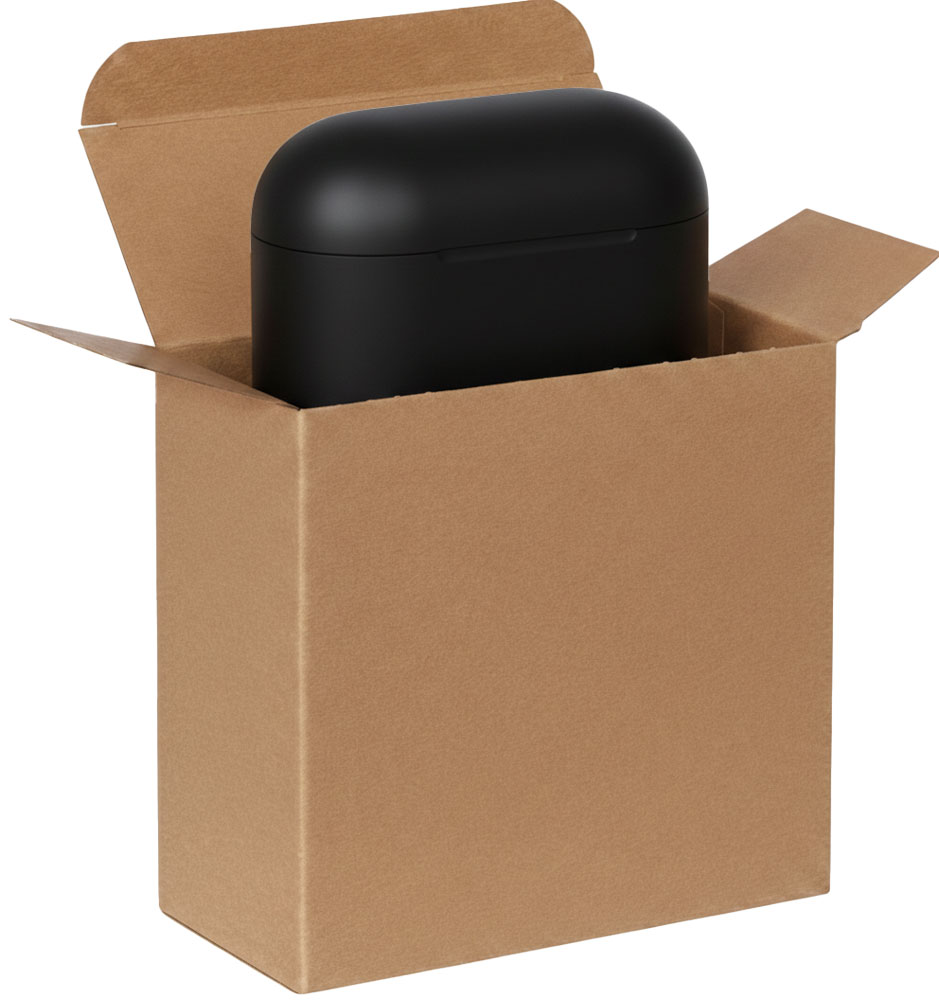 Electronic Accessory in a 5 1/4 x 2 1/4 x 5 1/4 Kraft Reverse Tuck Folding Cartons