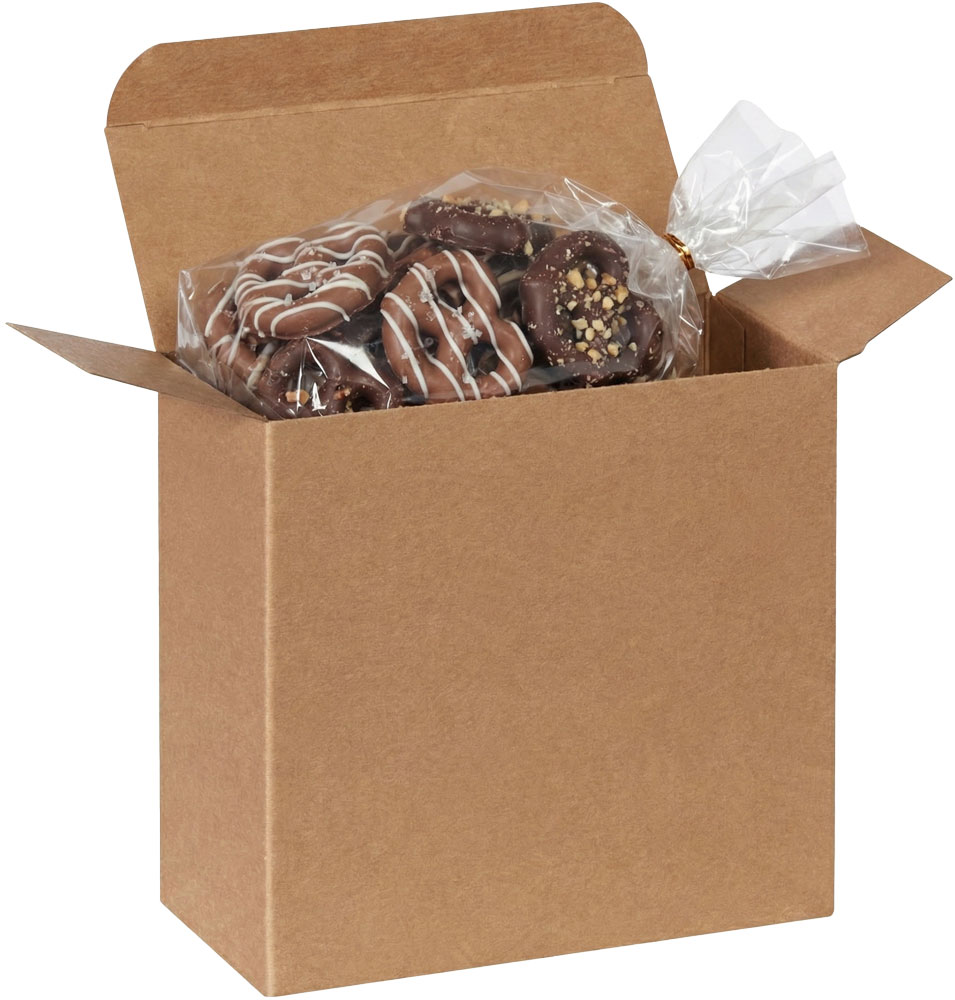 Confectionary Treats in a 5 1/4 x 2 1/4 x 5 1/4 Kraft Reverse Tuck Folding Cartons