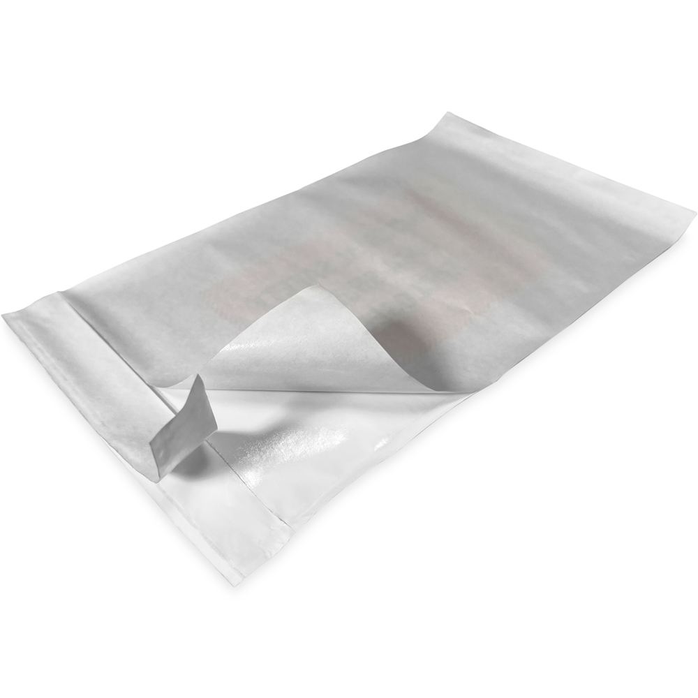 Close up of 5.5 x 10 Material Safety Data Sheet Enclosed Envelope Adhesive Backing