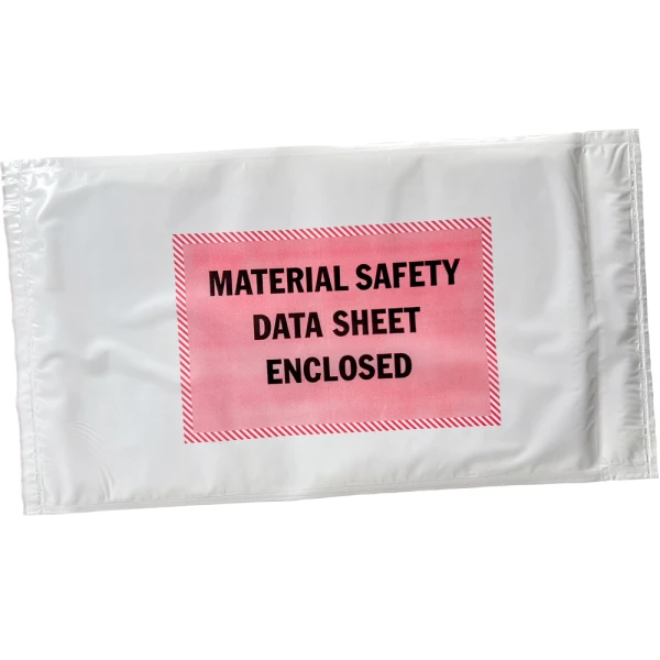 5.5 x 10 Material Safety Data Sheet Enclosed Envelope Front Close up of 5.5 x 10 Material Safety Data Sheet Enclosed Envelope Print on Front