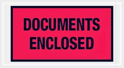 5.5" x 10" "DOCUMENTS ENCLOSED" Packing List Envelope