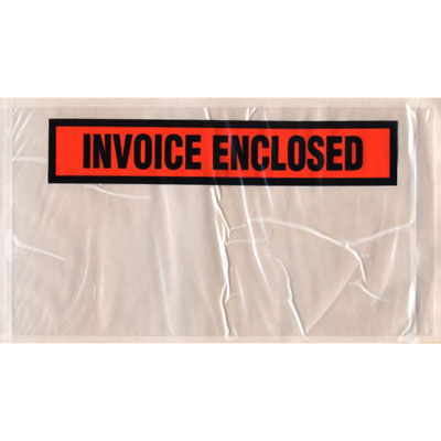 5.5X10 Packing List Envelope INVOICE ENCLOSED Back Loading