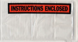 5-1/2" x 10"Panel "INSTRUCTIONS ENCLOSED" Side Loading Packing List Envelope