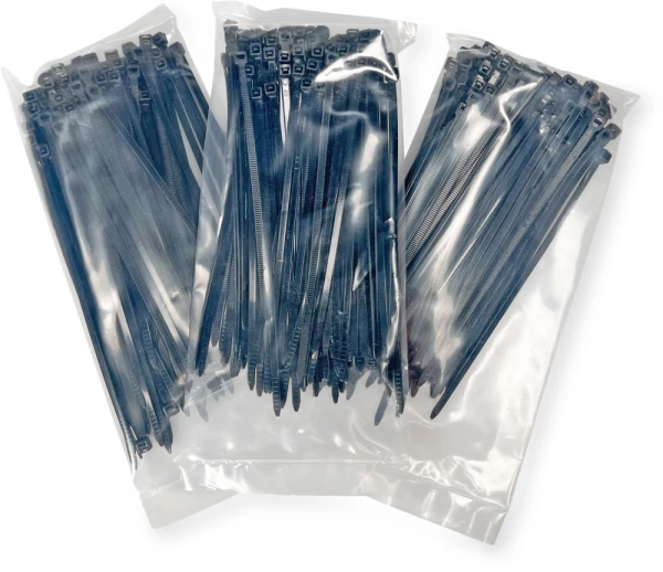 6 inch Black Zip Ties Inner Packs Inner Packs of 6 inch Nylon Black Zip Ties - 40 pound tensile strength
