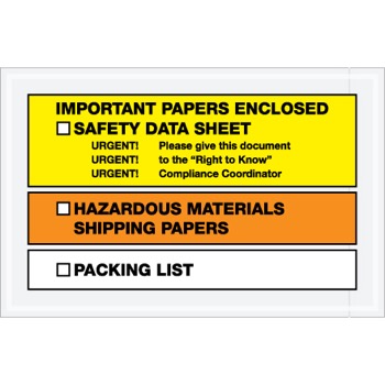 6 1/2 x 10 important papers enclosed packing list envelope