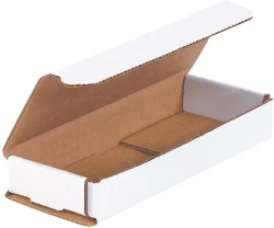 6.5" x 2.5" x 1" White Corrugated Mailers
