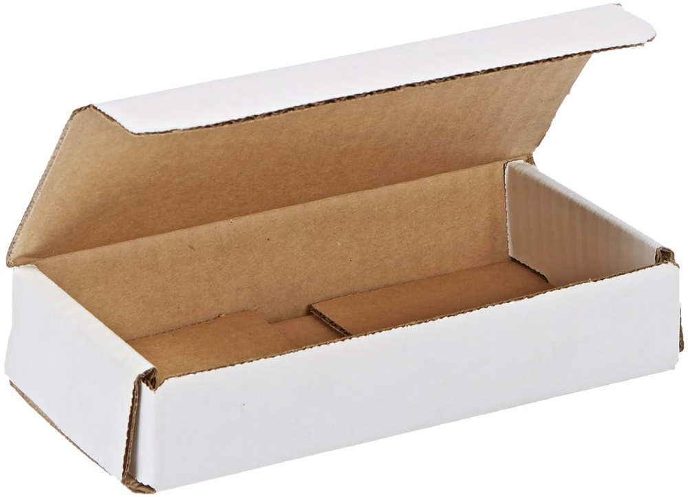 6.5 x 3.25 x 1.25  White Cardboard Box Mailers