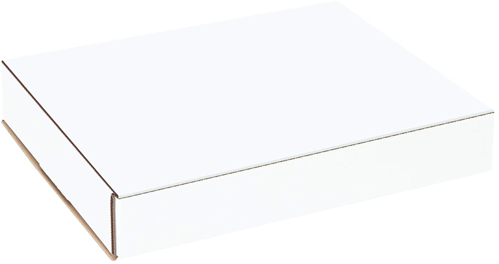 Securely Closed 6.5 x 3.25 x 1.25  White Cardboard Box Mailers