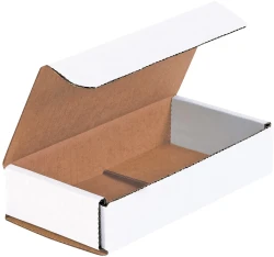 6.5" x 3.25" x 1.25" White Corrugated Mailers