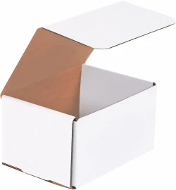 6.5" x 4.875" x 3.75" White Corrugated Mailers