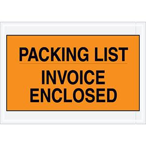 7 x 10 Packing List Invoice Enclosed Back Loading