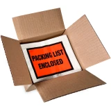 Case of 7 x 5 1/2 Packing List Envelope Packing List Enclosed Full Face Top Loading