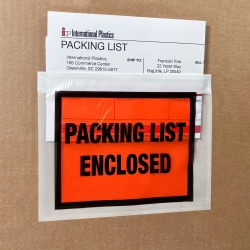 7" x 5-1/2" Packing List Envelope "Packing List Enclosed" Full Face Top Loading