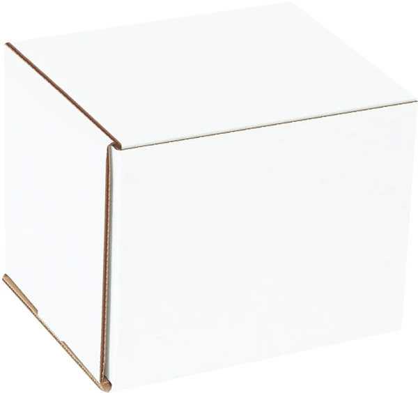 7 x 5 x 4 White Corrugated Mailers Securely Closed Securely Closed 7 x 5 x 4 White Cardboard Box Mailers Closed