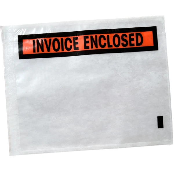 7 x 5.5 Panel INVOICE ENCLOSED Packing List Top Loading Front Close up of 7 x 5.5 Panel INVOICE ENCLOSED Packing List Top Loading Print on Front