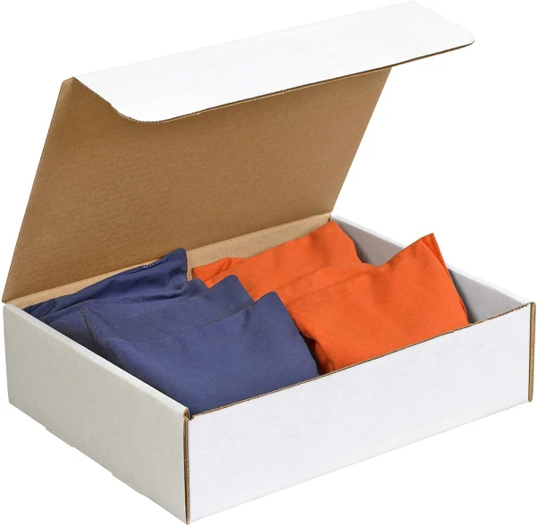 7.125 x 4.5 x 3 White Literature Mailer 7 1/8 x 4 1/2 x 3 White Corrugated Literature Mailers with Cornhole Bags