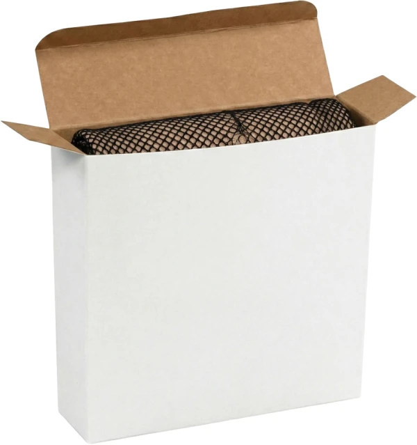 7.25 x 2 x 7.25 White Reverse Tuck Folding Cartons with Hose Stocking Hose in a 7.25 x 2 x 7.25 White Reverse Tuck Folding Cartons
