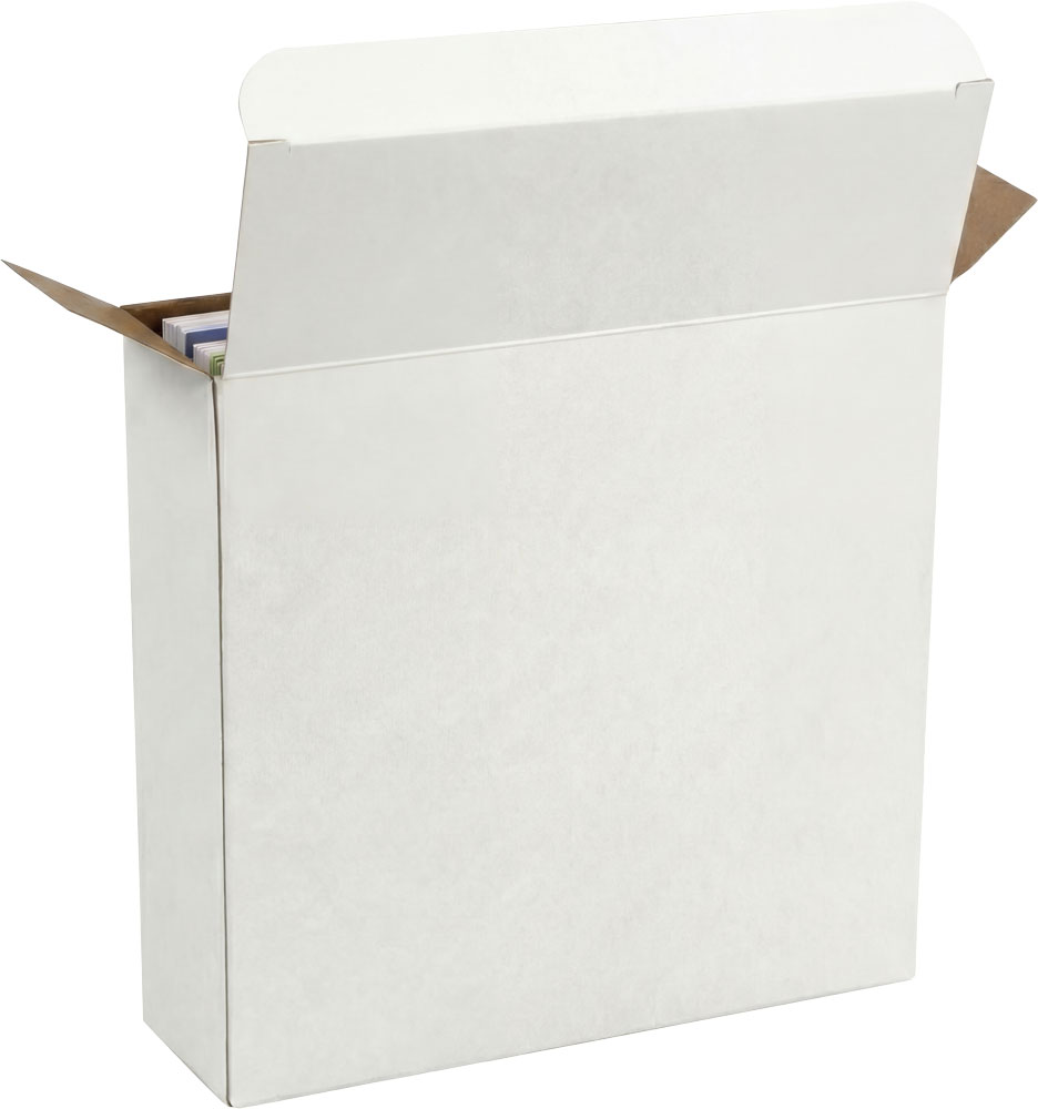 Back View of Note Card Stationary Inside of a 7.25 x 2 x 7.25 White Reverse Tuck Folding Cartons