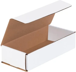 7.5" x 3.25" x 1.75" White Corrugated Mailers