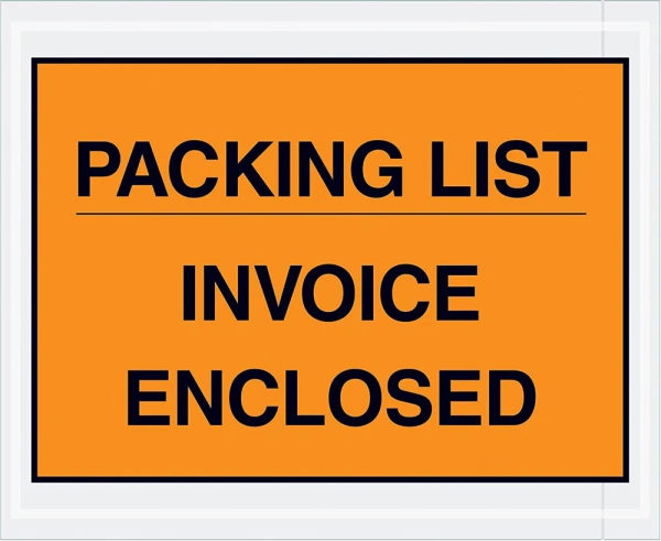 7x10 Full Face Packing List Invoice Enclosed Envelopes