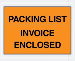7" x 10" Full Face Packing List Invoice Enclosed Envelopes
