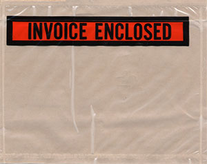 7 x 5-1/2 Packing List Envelope INVOICE ENCLOSED Top Loading Panel