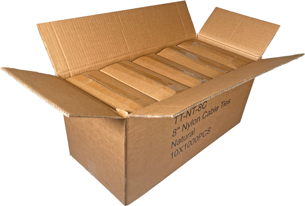 Master Case 8 inch Nylon Clear Zip Ties - 50 pound tensile strength